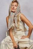 Floral Patterned Multi Style Wrap Scarf: PINK MULTI / OS