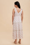 TIERED TIE STRAP MIDI DRESS: GOLDEN POPPY / S