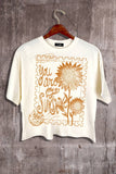 You are my sunshine Graphic Crop Tee. : IVORY / SMALL