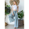 WASHED 3D POCKET SLOUCHY WIDE LEG PANTS: SLATE / S-M-L(2-2-2)