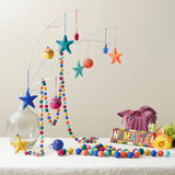 TARUTSHA Boho Felt Ball Pompom Garlands 200cm: 2.5cm / Cream