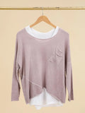 Sweater 25321 double piece cold dye: Camel
