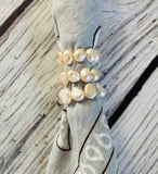 Peach Pearl Stretch Bandana Charm