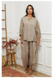 100% Linen Shirt REF. 9230: Beige