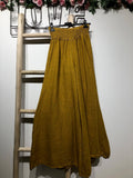 Flared linen trousers 66031 100%LINEN: Moutarde