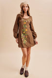 COTTON EMBROIDERED MINI DRESS: CEDAR / M