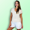 REF 11998 100% LINEN FRINGED BLOUSE.: BLANK