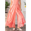 WASHED KEYHOLE BACK DETAILED WIDE LEG ROMPER: DOLPHIN / S-M-L-XL(2-2-2-2)