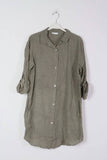 Short Dresses in 100% Linen REF. 197: Duck Green / Unique