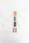 Retro Stripe Style Crew Socks - Classic with Color: Rose Pink