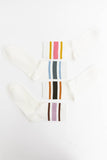Retro Stripe Style Crew Socks - Classic with Color: Slate Blue