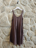 REF 2224  100% LINEN STRAP DRESS: Beis