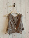 REF 6454 100% LINEN VEST: MOLE