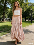 Skirt in 100% linen REF. 7199: Bleu Ciel / Unique