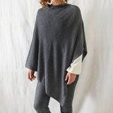 RISI Luxury Merino Cowl Poncho: Charcoal Grey