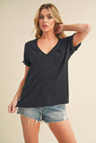 8286DK Zoie V-Neck Short Sleeve Top 5: Heather Charcoal / Contemporary / M