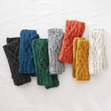 RAJA Cable Knit Wool Lined Wristwarmer Gloves: Dark Grey