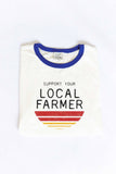 SUPPORT YOUR LOCAL FARMERS Ringer Graphic T-Shirt: NATURAL/MUSTARD / XL