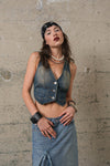 DENIM VEST S10471: DARK DENIM / MEDIUM\