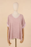Linen cotton blend t-shirt 10% LINEN 90% COTTON 6763: Tabacco