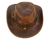 Arizona Leather Hats for Men & Women Cowboy western style: Redish / L