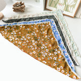 Fresh Floral Lace-Trimmed Triangle Bandana: Green / M