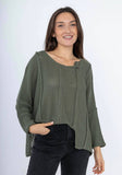 61113 100% COTTON SWEATER: KAKI
