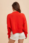 KNITTED MOCKNECK PULLOVER SWEATER: CAMEL / M