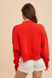 KNITTED MOCKNECK PULLOVER SWEATER: OATMEAL / S