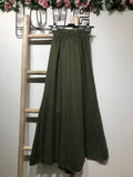 Flared linen trousers 66031 100%LINEN: Moutarde