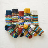LUGA Unisex Waste Wool House Socks S/M/L: Multi Mustard Yellow / UK6-8
