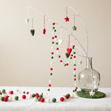 TARUTSHA Boho Felt Ball Pompom Garlands 200cm: 2.5cm / Cream