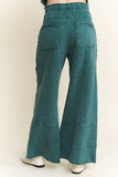 BEST Mineral Wash Wide leg Cropped pants HP5524 : Olive / S-M-L / 2-2-2