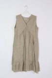 Short dress in 100% linen REF.8027: Beige / Unique