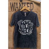 LOVE YOURSELF MINERAL WASH VINTAGE  GRAPHIC  TEE: YAM / M