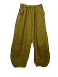 8048 LINEN TROUSERS WITH STRUCTURED PANELS: PERSIMMON