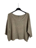 TOP 3791 90% COTTON 10% LINEN: MOUTARDE