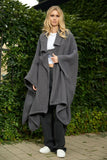 Comfy Oversized Waffle Knit Collared Jacket: Pink