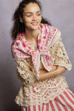 Floral Patterned Multi Style Wrap Scarf: ORANGE MULTI / OS
