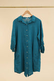 Short Dresses in 100% Linen REF. 197: Senape / Unique