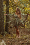 Hippie Bohemian Fairy Dress, Elastic Fairy Skirt: Green / Forest Fairy / Sleeveless Dress Only / PLUS
