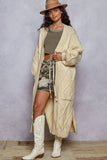 Long Sleeve Open Sweater Cardigan: VANILLA CREAM / L