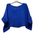 18415 TOP IN LINEN SPRING SUMMER CLOTHING: OLIVE