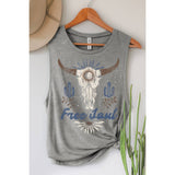 FREE SOUL GRAPHIC TANK TOP: MINERAL VINTAGE BLUE / S-M-L-XL(1-2-2-1)