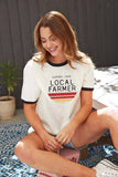 SUPPORT YOUR LOCAL FARMERS Ringer Graphic T-Shirt: NATURAL/MUSTARD / XL