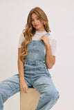 BARREL-LEG DENIM JUMPSUIT : WASHED DENIM / Contemporary / M