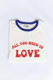 ALL YOU NEED IS LOVE  Ringer Graphic T-Shirt: NATURAL/MUSTARD / L