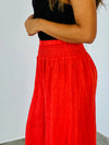 REF 30201 WIDE LEG LINEN PANTS 100%: CAMEL