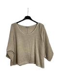 TOP 3791 90% COTTON 10% LINEN: Beige