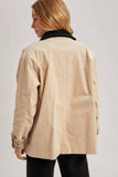 CORDUROY BUTTON DOWN BARN COAT INNER PLAID: CAMEL / M
